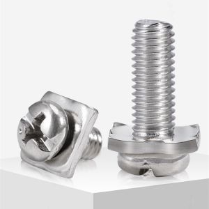 M3 M3.5 M4 M5 Nickel Plated Square Washer Two Combination Screw Cross Round Head Pan Head Pad Small Screws