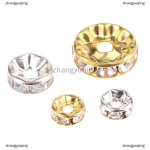 [COD] zhangyuqing 100pcs 5 7 10mm Rondelle Disc 316 Stainless Steel Spacer Beads With Rhinestone For Jewelry Making DIY Bracelet