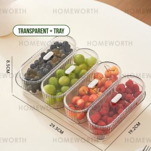 𝗨𝗥𝗕𝗔𝗡𝗛𝗢𝗠𝗘𝗦4-in-1 Nordic Style Snack Storage Tray with Lid | Multi-Compartment Dry Fruit Organizer | Dust-Proof Candy & Cookie Serving Plate  Elegant Food Container for Kitchen Living Room Parties Gifting  Festive Use