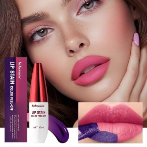 BAIXL 2pcs Long Lasting Peel-off Lip Gloss Makeup Lipsticks Lip Glaze Set Easy To Apply 10ML Matte Lip Stain Women