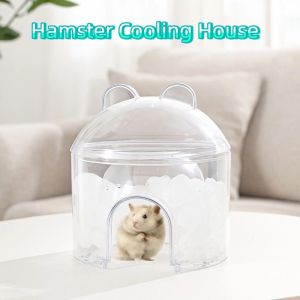 HISTO PET Hamster Cooling House Cute Hollowed-out Hamster Cooling Habitat Small Pet Summer Shelter Transparent Hamster Sleeping House For Hamsters Dutch Pig