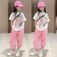 CON Children's Fashion 2PCS（Blouses+Pants）High Quality korean style pants  for kids girl casual