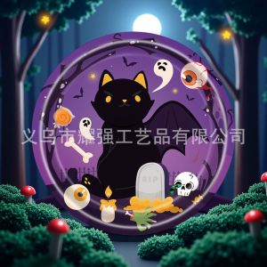 [COD]  New Ceramic    Halloween pendant round shape    Single-sided or double-sided UV Printed ceramic pendant decoration