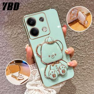 YBD Ốp vỏ điện thoại cho Xiaomi Redmi Note 13 Note 13 Pro Plus POCO X6 5g POCO M6 PRO 4G Ốp dễ thương thời trang chân đỡ Vỏ mạ thiết kế sang trọng đẹp