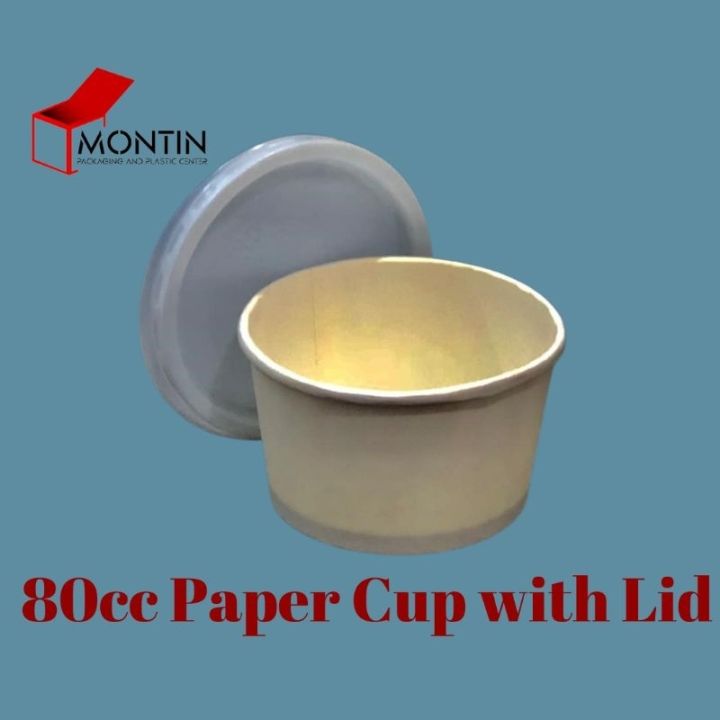 80cc Paper Sauce Cup with Lid (50pcs per pack) Lazada PH