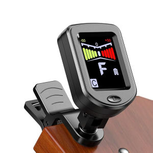 Electronic Clip-On Digital Guitar Tuner Colorful LCD Screen for Violin Bass Ukulele Chromatic Tuning Modes Bass