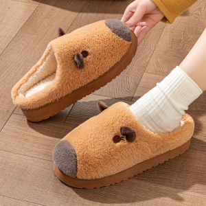 รองเท้าที่อบอุ่น ให้อบอุ่น รองเท้ากันลื่น บวกกํามะหยี่ ขนสัตว์ สะดวกสบาย น่ารัก ฤดูใบไม้ร่วงและฤดูหนาว