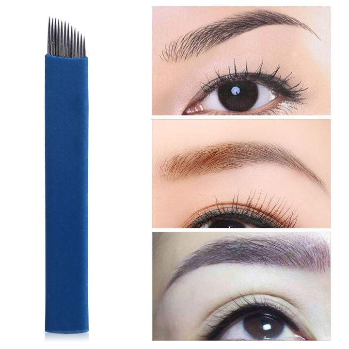 100Pcs/Set Eyebrow Tattoo Manual Microblading Permanent Makeup Sterile ...