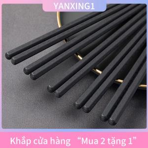 [COD] YANXING1 1 cặp hợp kim Trung Quốc đũa thực phẩm Nhật Bản Sushi Gậy tái sử dụng không trượt máy rửa chén an toàn tre hình dạng thực phẩm cấp đũa
