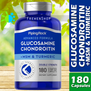 GLUCOSAMINE CHONDROITIN + MSM & TURMERIC 180 Capsules Double Strength Advanced Formula Dietary Supplement