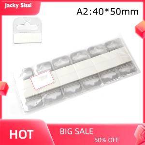 Jacky 100pcs PVC Slot Hole Adhesive Hang Tags Hook Merchandise Box Bag Hangers Display