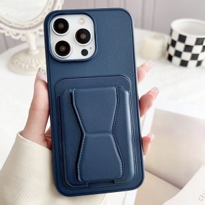 CrashStar Skin-friendly Silicone Leather Phone Case With Card Slot With Folding Stand Holder For iPhone 17 16 15 14 Pro 13 12 11 Pro Max Air 16e XS XR X 8 7 Plus + SE 2020 Shockproof Phone Casing Fashion Phone Cover Shell