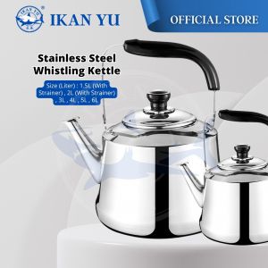 YU Ready Stock 2L - 6L Classic Stainless Steel Whistling Kettle Stove Kettles Pot Cerek Air