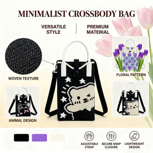 Women Knitted Phone Pouch Crossbody Bag Small Mini Cute Eco Friendly Sling Bag for Mobile Phone Case