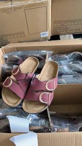 [Free Shipping] Double-buckle cork sole slip-on sandals for women non-slip wear-resistant breathable lining suitable for daily commuting versatile for outdoor wear slip-on shoes