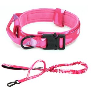 Tactical Pink Camouflage Dog Collar Personalized Soft Collar Leash Pink Camouflage Anti-Collision Suitable for Large Dogs2026