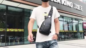 Men Messenger Bag Shoulder Bag Waterproof Sling Bag Leather Chest Bag Mens Crossbody Bag. AutoMaxion