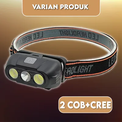 Senter Kepala Mini COB Cree Light Cas Rechargeable Headlamp LED