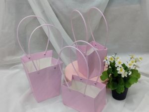 กระเช้าหูหิ้ว จัดเซ็ตดอกไม้ เซ็ตของขวัญ กระดาษหนาพิเศษ สีพาสเทล มีหลายทรงให้เลือก พร้อมส่ง