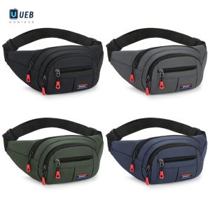 Ueblock✈ Men Women Fanny Pack with 4-Zipper Pockets Sling Bag with Adjustable Strap Fashion Waist Pack for Travel Hiking Running