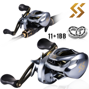 Sougayilang Baitcasting Fishing Reel Magnetic Brake System Baitcasting Reel 11+1BB 7.6:1 High Speed Fishing Reel Wheel.
