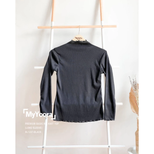 MyYoora Basic Turtleneck Rib Knit Top Atasan Manset Wanita X 3DogiLucu G60
