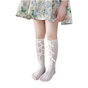 Girls Summer Thin Lace Middle Tube Socks Comfortable Daily Wear Child Socks Long Tube Stackable Socks