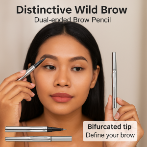 【Distinctive Wild Brow】Dual-Ended Brow Pencil Waterproof 2 Fork Tip Eyebrow Line-Drawing Easy-To-Apply Natural Long-Lasting Non-Smudging