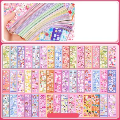 200Pcs/100Pcs/60Pcs/20Pcs Sticker Berbagai Kartun Shiny Stiker Lembar/Mahasiswa DIY Hias Bahan Stiker/Colorful Cartoon Cute Stiker