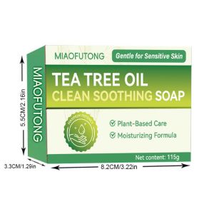 MAKERVY Tea Tree Oil Tea Tree Soap Natural Ingredients Skin Cleaning Tea Tree Oil Soap  Gentle Exfoliating Bar Soap Body Skin Care