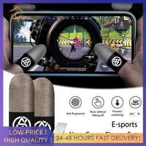 1/2 Pair Luminous Fingertips Sweat-Proof Fingertip Cover Non-slip Touch Screen Thumb Gloves Breathable Sensitive Mobile Touch Glove for PUBG Game