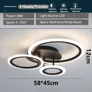 Y&C Bedroom Lamp Ceiling Light LED Creative Circular Living Room Chandelier Nordic Restaurant Decorative Light