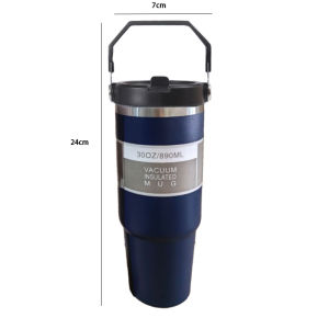 900ml 304 Stainless Steel Handheld Thermos Insulated Vacuum Tumbler Mugater Bottle with Straw Handle cawan termos