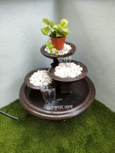 S127 Brown  2 ft Feng Shui Water Pond Fountain Kolam Air Sandstone Garden Water Feature Balinese 风水流水喷泉瀑布池 3f Waterfall