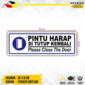 STIKER PINTU HARAP DI TUTUP KEMBALI 25X8CM
