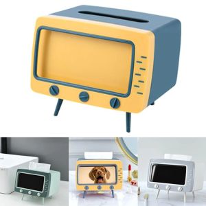 [Multifungsi] Kotak Tissue Bentuk Tv Kotak tisu Box TV Retro Dengan Holder Handphone Serbaguna