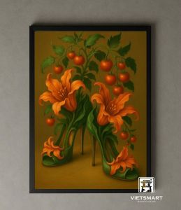 Tranh Nghệ thuật "Đôi Giày Hoa" VIETSMART ART - Acrylic 45 x 60cm