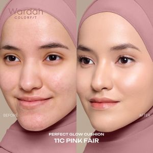 Wardah Colorfit Perfect Glow Cushion SPF40 PA++ - Makeup Bedak Cair Tahan 12 Jam High Coverage Viral