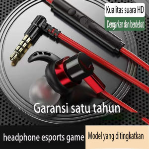 Headset Gaming buat hp Henset Mic Full Bass Earphone Gaming Esport Video Game Hifi Hendset Stereo Bass HD Voice  Dual Microphone Mikrofon Kabel Hedset Gaming untuk hp Free Case  Port