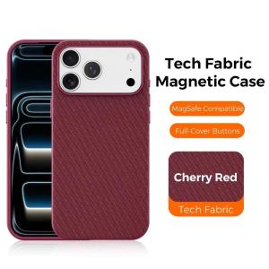 Sang Trọng Tech Dệt Ốp Lưng Điện Thoại Cho iPhone 18 Pro Max 17Promax 18Pro 17 Pro TechWoven Từ Tính Không Dây Sạc bao Da