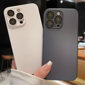 Luxury Matte Glass Classic Original Case For iPhone 15 14 13 12 11 Pro Max Plus Camera Protection Original Plain Armor Cover