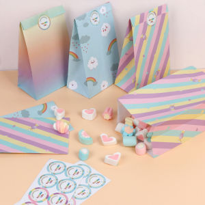 24pcs Boho Rainbow Aesthetic Loot Unicorn Box Candy Bags Birthday Party Souvenir Bags