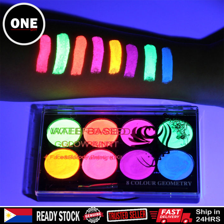 Fluorescent 8 Color Face Body Makeup Set UV Luminous Oil Painting Art ...