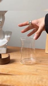 Nurm 380ml Creative Style Glass Coffee Cup Volcanic Shape Retro Heat-Resistant Drink Cup 1Pc