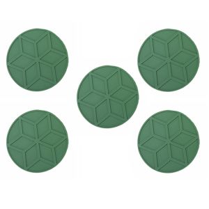 LIFE SHOPS 5Pcs Silicone Dining Table Mat Heat-Resistant Round Pot Coasters Non-stick Reusable Drink Coasters Dishes Accessories