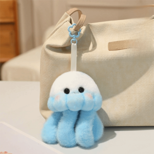 GINKG Soft Jellyfish Plush Toy Fluffy Cozy Jellyfish Plushies Funny Rotating Jellyfish Plush Keychain Bag Charm