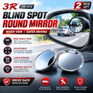3R-012 360 Degree Blind Spot Mirror Wide Angle Car Reversing Rear view Auxiliary Mirrors Large Vision