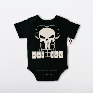 Punisher Skull Baby Costume Onesie 0–12 Months | Cotton Bodysuit