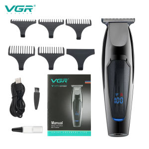 VGR-V-070 Professional Mens Hair Clipper Electric Hair Cutting Machine Barber Oil Head Carving Personal Care LCD Digital Display