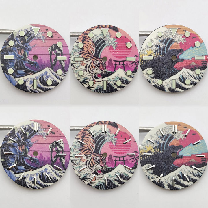 28.5mm đồng hồ bằng thép không gỉ quay số đầy đủ sáng cho nh35/36 ...